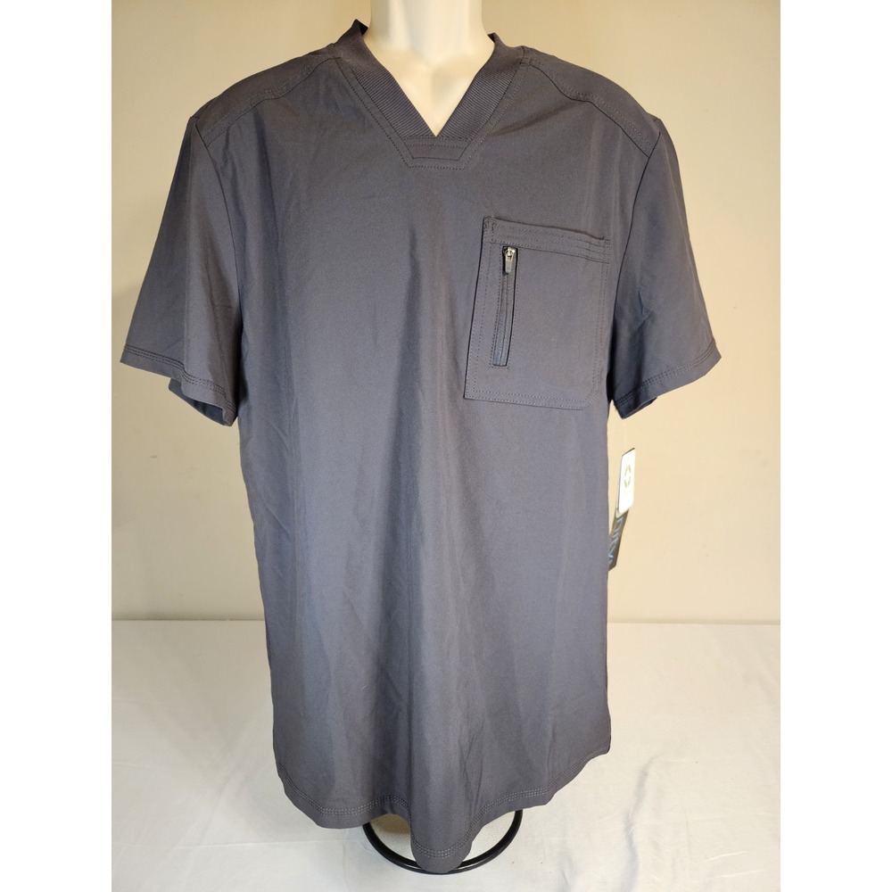 Cherokee Infinity Mens Scrub Top Pewter Grey CK910A Athletic Fit Medium NWT